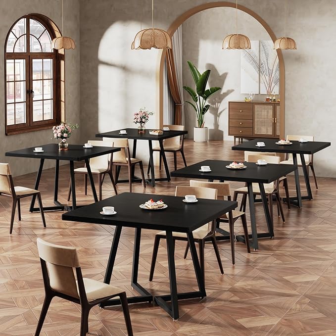 Tribesigns Square Dining Table for 10, 31.5" Industrial Dinner Table by Tribesigns
