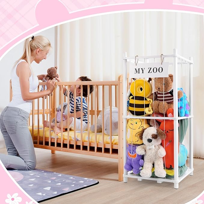 Stuffed Animal Storage Zoo, Wooden Stuffed Animal Organizer - Image 8