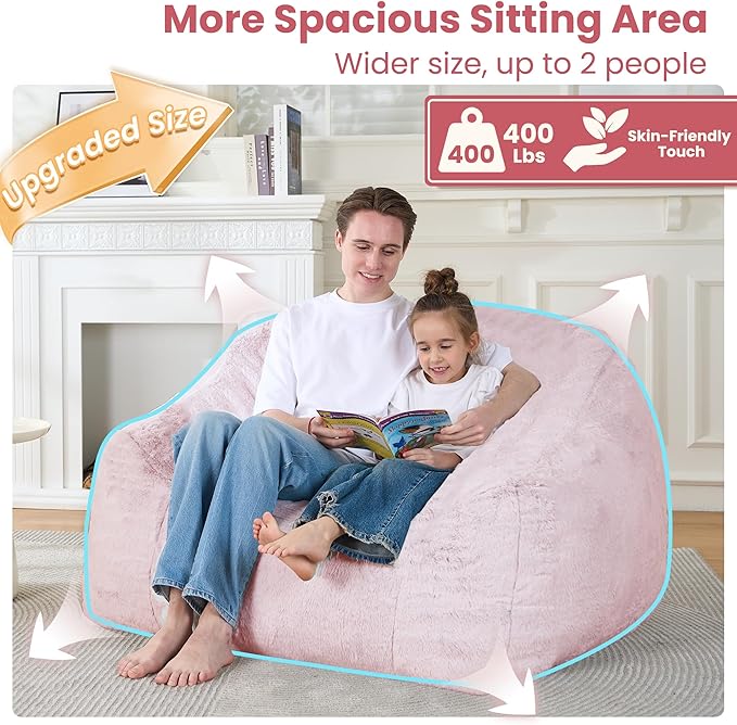 Bean Bag Chairs for Adults, Giant Beanbag Sofa Comfy Reading Chair, Oversized - Image 5