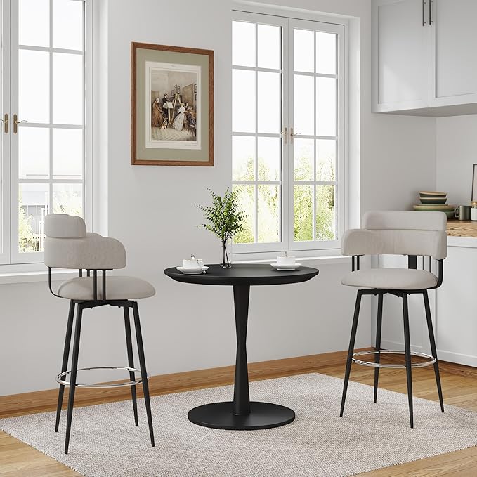 Swivel Bar Stools Set of 2, Counter Height Bar Stools - Image 8