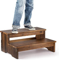 TINAMO 25" Acacia Bed Steps for High Beds for Adult 500 Lbs by TINAMO