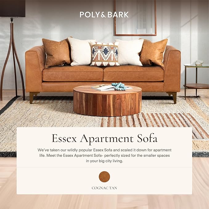 POLY & BARK 74” Essex Apartment Leather Couch - Image 3