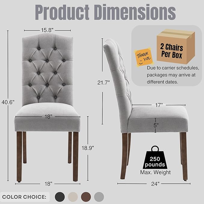 Tufted Upholstered Parsons Dining Chair - Image 4