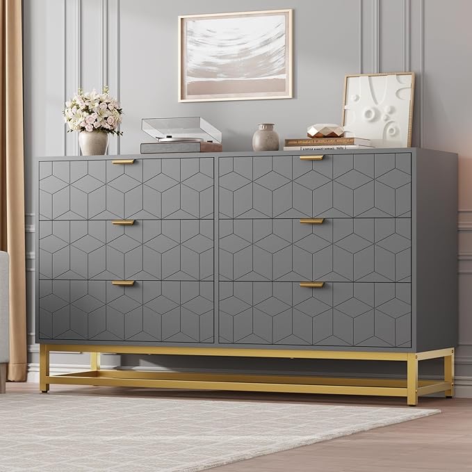 Dresser for Bedroom, 53.5" Large Dresser Organizer, 6 Drawer - Image 3