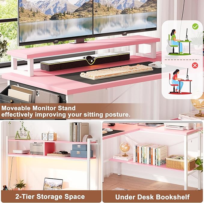 Aheaplus L Shaped Gaming Desk - Image 6