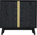 Sango Cortland 2-Door Accent Cabinet, Sleek Black Storage Cabinet by Sango