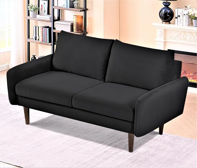 Container Furniture Direct Kent Velvet Loveseat Sofa - Image 5