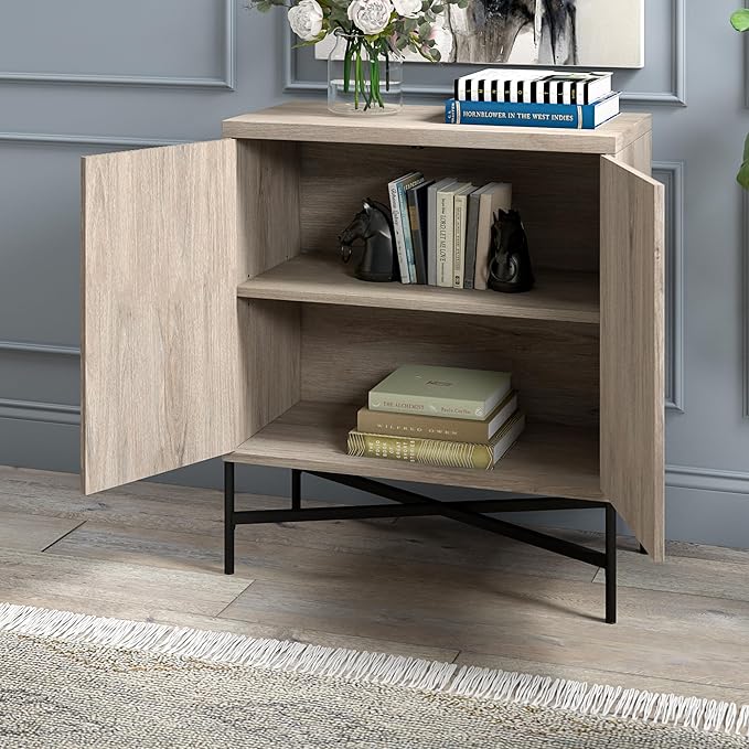 Henn&Hart 28" Wide Rectangular Accent Cabinet in Antiqued Gray Oak, - Image 7