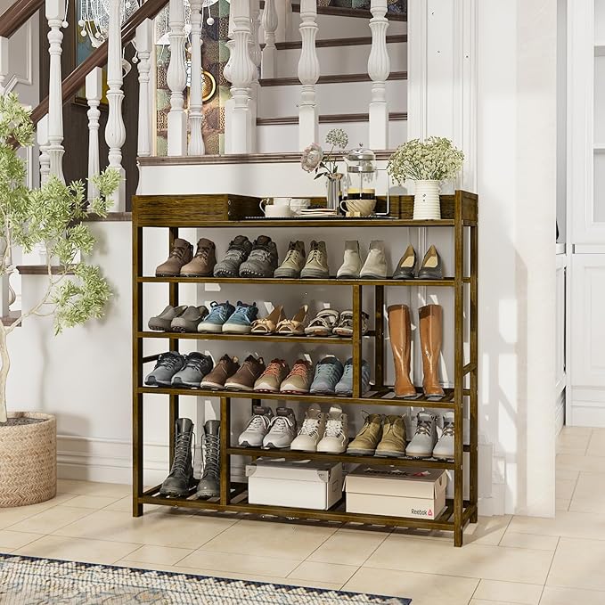 Bamworld Shoe Rack for Front Door Entrance Bamboo Shoe Organizer - Image 2