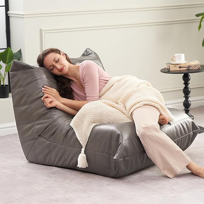 Hobestluk Giant Bean Bag Chair Lazy Floor Sofa, Memory Foam Fireside Sofa - Image 6