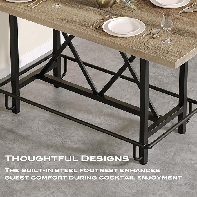Tribesigns Bar Table, Industrial Counter Height Pub Table - Image 7