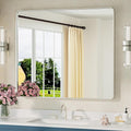 TETOTE 42 x 36 Inch Brushed Nickel Mirror Metal Framed Bathroom Mirror by TETOTE