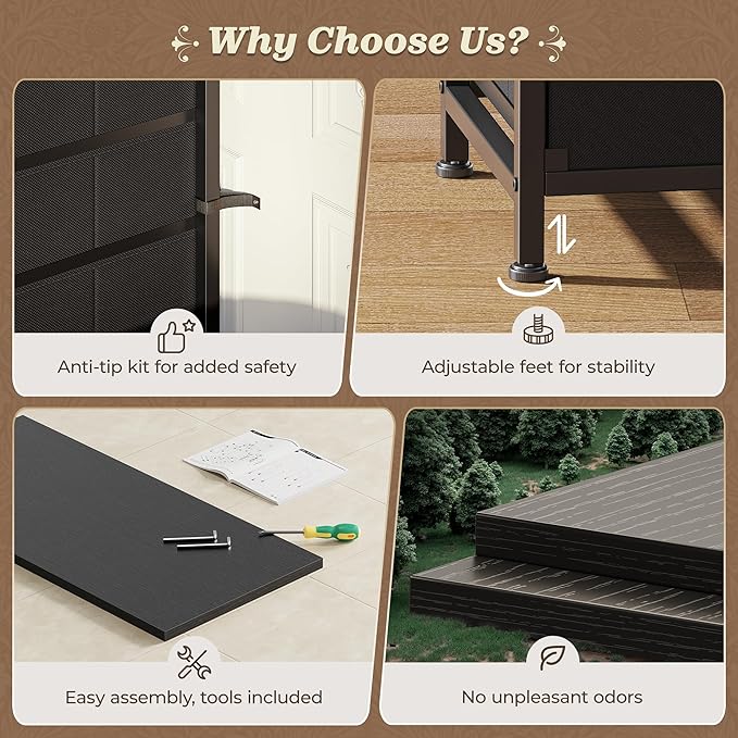 Huuger 70 Inch Black Dresser for Bedroom, TV Stand for 65, 80 Inch TV, 13 - Image 9