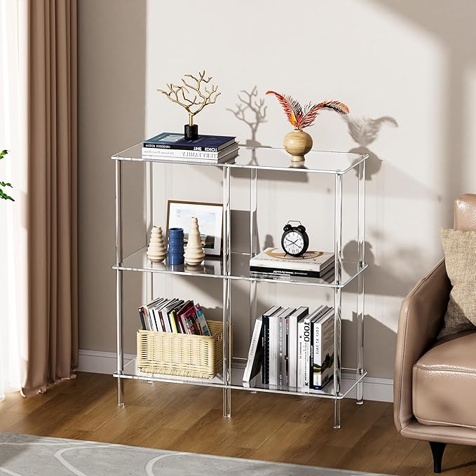 Acrylic Side Table Clear 3-Tier End Table - Image 2