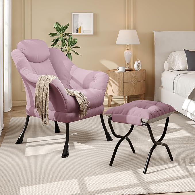 IDEALHOUSE Lazy Chair with Ottoman - Image 8
