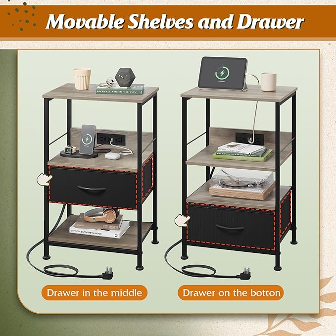 WLIVE LED Nightstand, Night Stand - Image 7