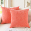 CaliTime Throw Pillow Covers Decorative 20 X 20 Inches Pack of 2 Cozy Chenille by CaliTime