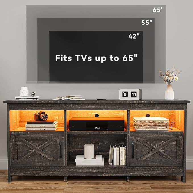 DWVO TV Stand for up to 65 Inch TV, Entertainment Center - Image 3