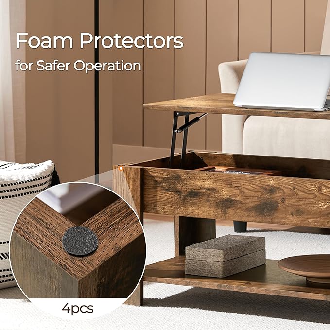 Yaheetech Vintage Coffee Table, Lift Top Coffee Table - Image 8