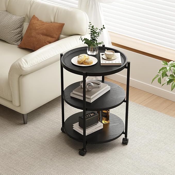 Side Table, 3-Tier Modern End Table - Image 2