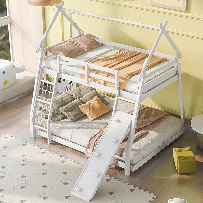 Twin Over Queen House Bunk Bed - Image 4