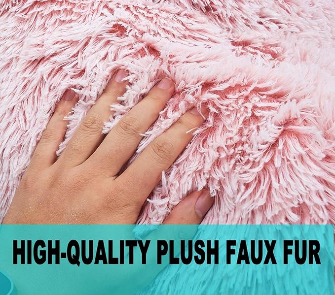 Fluffy Bean Bag Chair for Kids, 2.5FT Round Memory Foam Filled Bean Bag for - Image 6