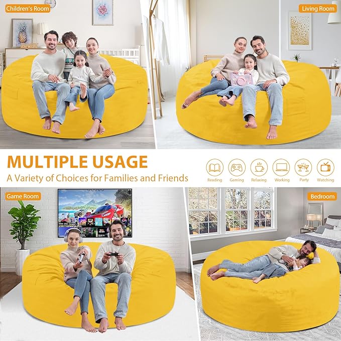 6FT Bean Bag Chair, Large Bean Bag Chairs - Image 5