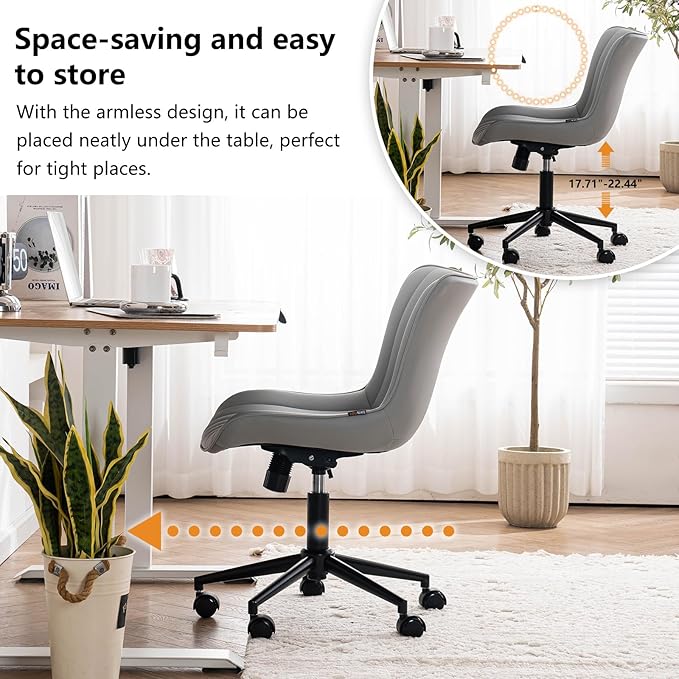 YOUNIKE Grey Home Office Desk Chair - Image 5