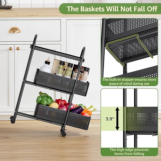 KINGRACK 3-Tier Slim Storage Cart - Image 4