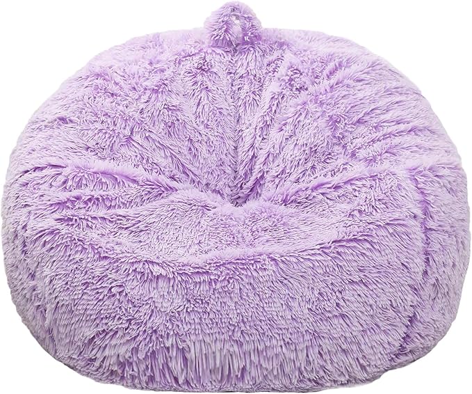 Fluffy Bean Bag Chair for Kids, 2.5FT Round Memory Foam Filled Bean Bag for - Image 8