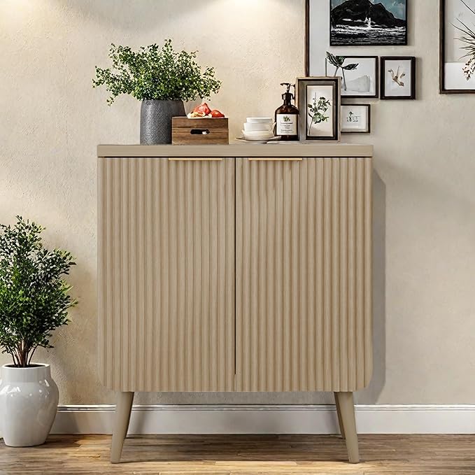 Buffet Cabinet, Sideboard Fluted Cabinet Modern Kitchen Buffet Storage Cabinets by FONTOI