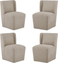 Upholstered Dining Chair with Casters Wingback Modern Side Armless Deskchair by Kislot
