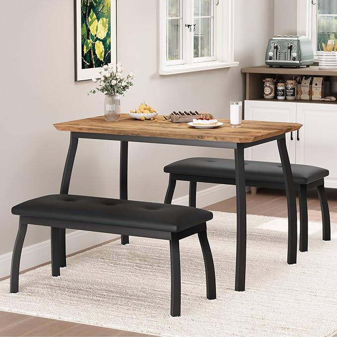 GAOMON Dining Table Set for 4, Metal Frame Kitchen Table Set - Image 5