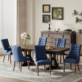 COLAMY Wingback Upholstered Side Dining Room Chairs Set of 6, Fabric Dining by COLAMYINC