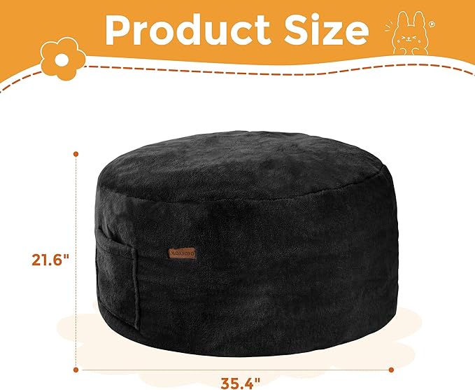 MAXYOYO Kids Bean Bag Chair, Stuffed Faux Fur Bean Bag - Image 2