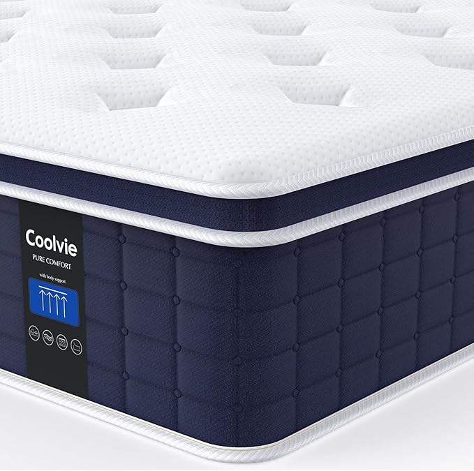 Coolvie 12 Inch King Size Mattress, Hybrid King Mattress in a Box, 3 Layer by COOLVIE