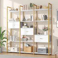 73.6" Tall Bookshelf with 3 Drawers and 16 Storage Shelves, Industrial Bookcase by Nosepen