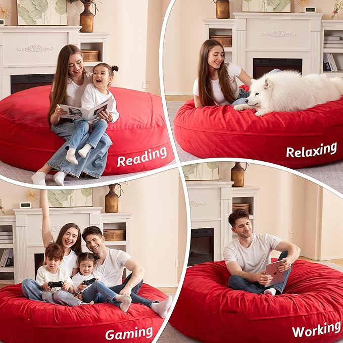 HABUTWAY XX-Large Bean Bag Chair: Giant 7' Memory Foam Furniture Bean Bag Chairs - Image 5