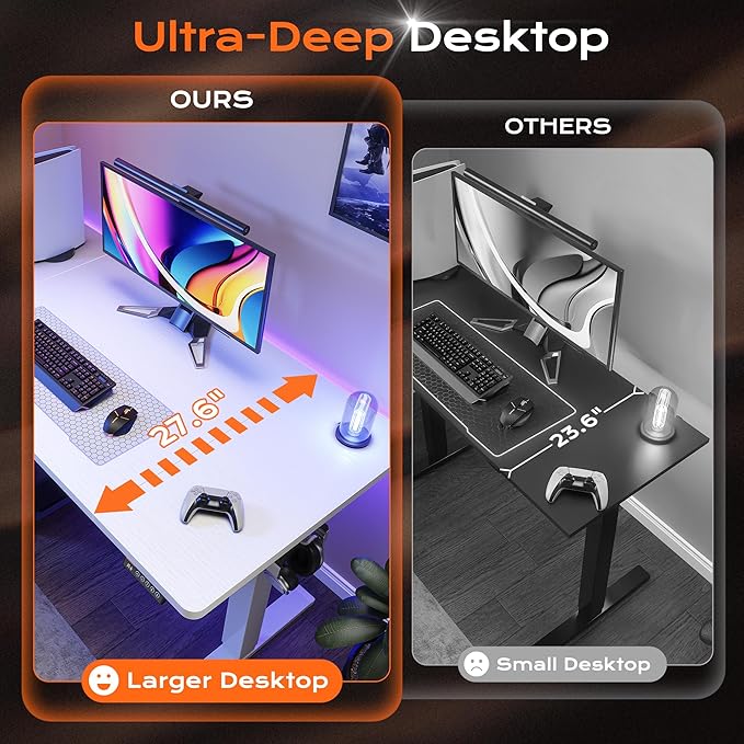 Huuger 55 x 28 Large Electric Standing Desk, Height Adjustable Copmuter Desk - Image 4