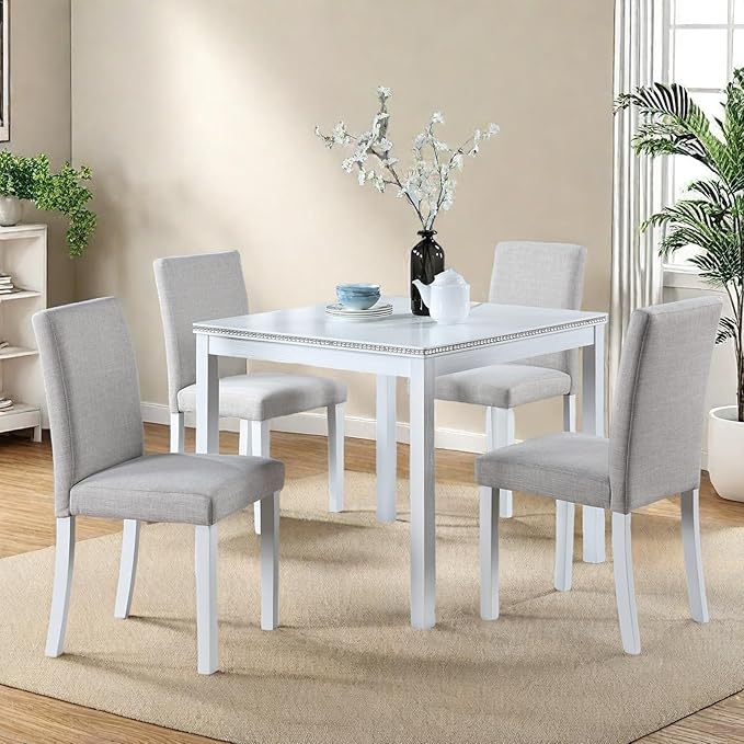 Dining Table Set for 4, 5-Piece Kitchen Table & Chairs Set by ChicFurnit