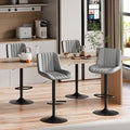 Shintenchi Swivel Bar Stools Set of 4, Adjustable Faux Leather Upholstered by Shintenchi