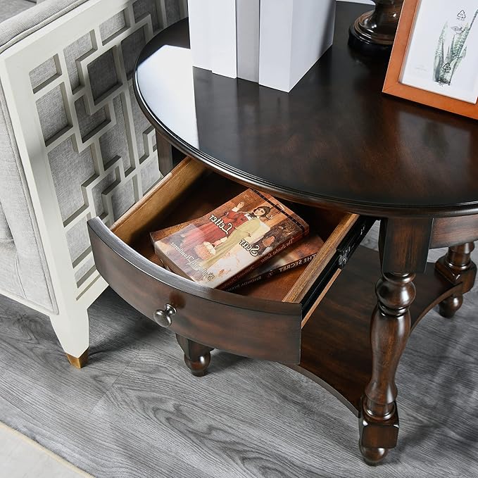 LEEMTORIG Oval Round End Table - Image 6
