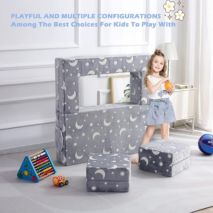 Kids Couch, Glow in The Dark Modular Kids Explore Sofa - Image 5