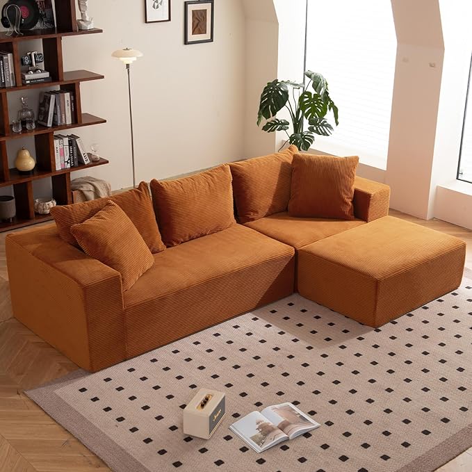 Modular Sectional Sofa, Corduroy Cloud Couch by RUMBALUXY