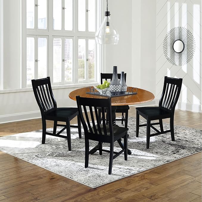 International Concepts Pair of Schoolhouse Chairs Black - Image 2