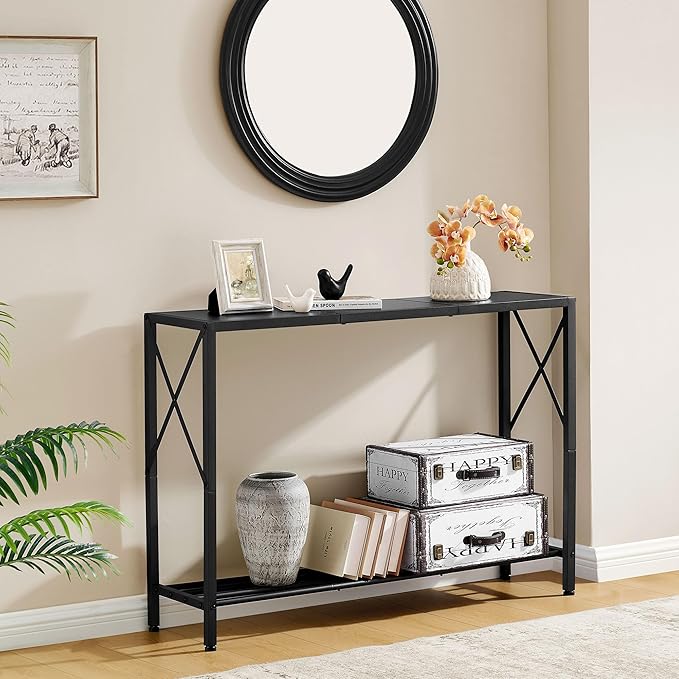 Tajsoon Console Table, 2-Tier Entryway Table, 41.8”L Narrow Sofa Tables - Image 8