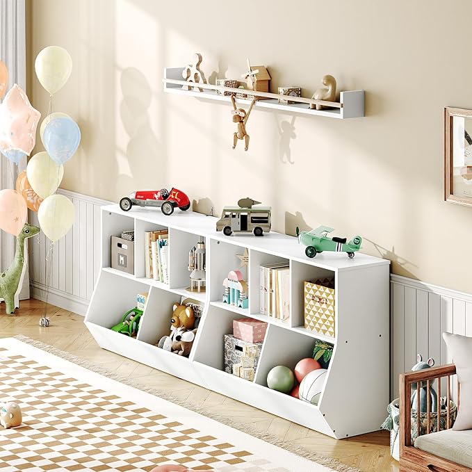 HOOBRO Kids Bookshelf, Bookcase Footboard, Toy Storage Cubby, Children's Toy - Image 4