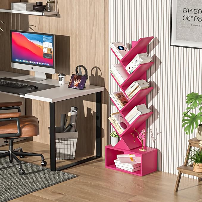 9 Tier Tree Bookshelf, Christmas Green Bookcase - Image 6