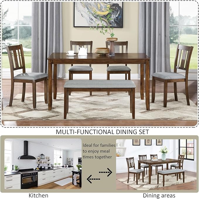 KEIKI 6-Piece Standard Height Dining Table Set - Image 4