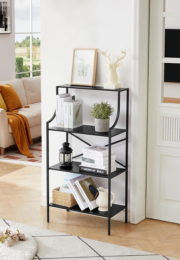 4 Tier Bookshelf, Entryway Standing Shelf Units by MONCOT